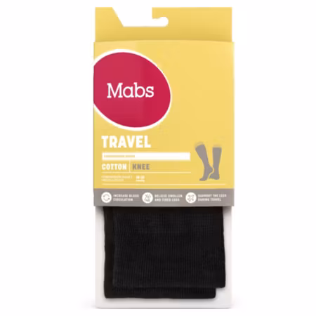 MABS Travel Cotton Knee Svart S 1 par