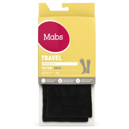 MABS Travel Cotton Knee Svart XXL 1 par