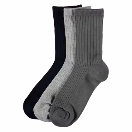 Strumpor CROSSBOW Barn Rib 3 Pack Marinblå/Grå/Grön