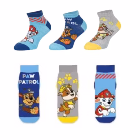 PAW PATROL Sneaker Socks 3 Pack Blå / Grå