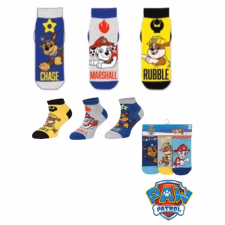 PAW PATROL Sneaker Socks 3 Pack Grå / Gul
