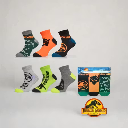 JURASSIC WORLD Låga Socks 3 Pack