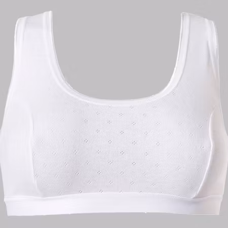 JACETT Mjuk BH-Topp i Bomull med Hålmönster Vit