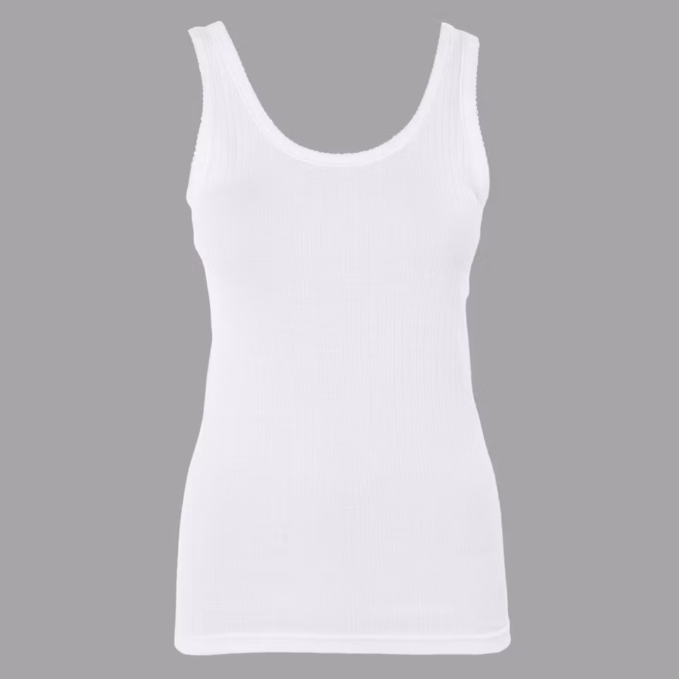 JACETT Randigt Bredribbat Linne Vit