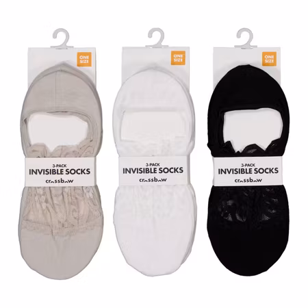 Osynliga Strumpor med Spetskant CROSSBOW 3 Pack