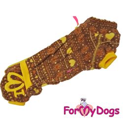 Fleeceoverall "Brun allmoge" Hane "For My Dogs"