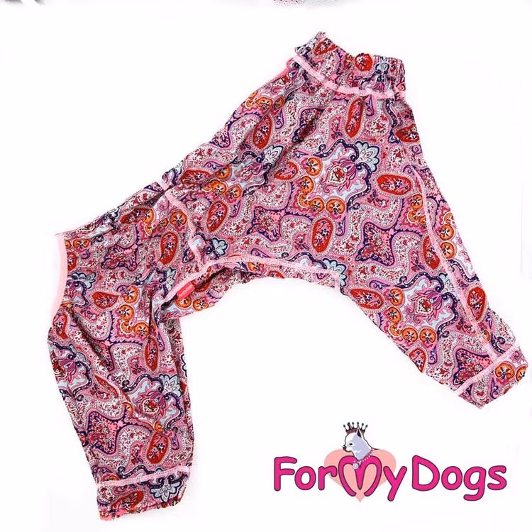 Duster Tunn Skyddsoverall "Rosa blommor" Tik "For My Dogs"