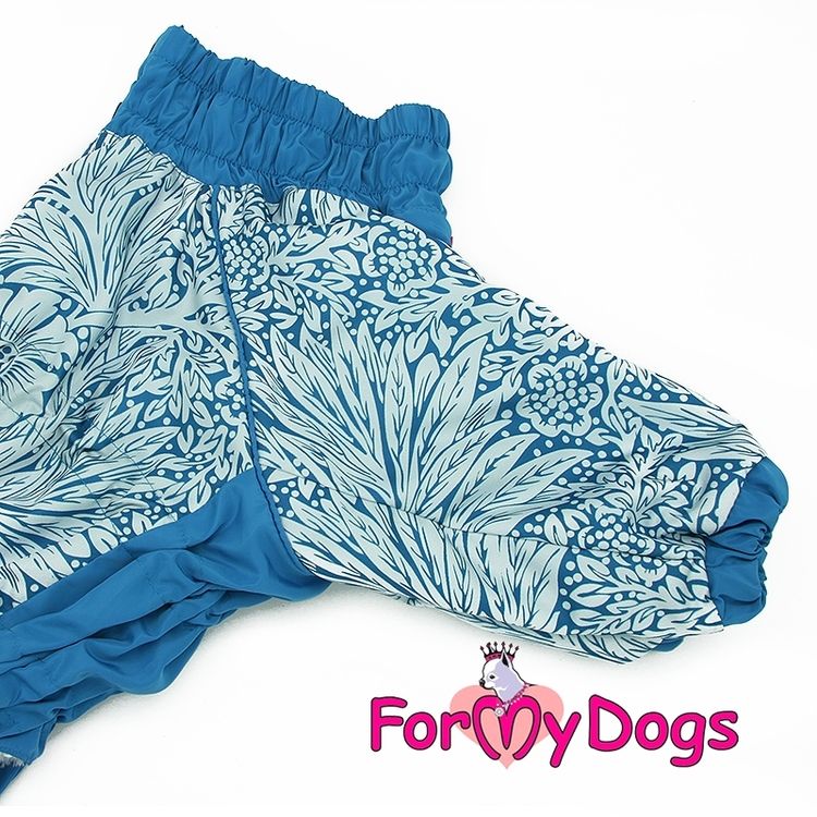 Varm Vinteroverall "Blå Blomma Relief" Hane "For My Dogs"