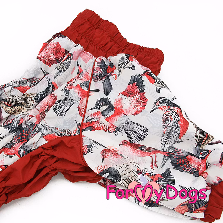 Varm Vinteroverall "Röd fågel" Tik " For My Dogs"