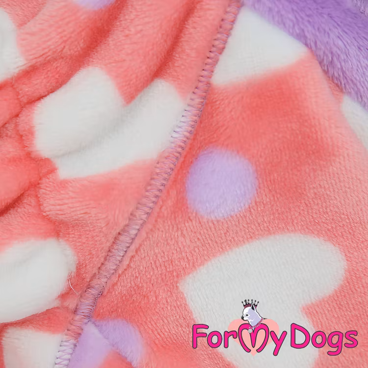 Fleece Overall "PINK HEART" Tik" For My Dogs"