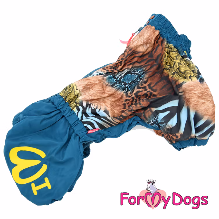 Vinteroverall "Blå wild pattern" Hane "For My Dogs"