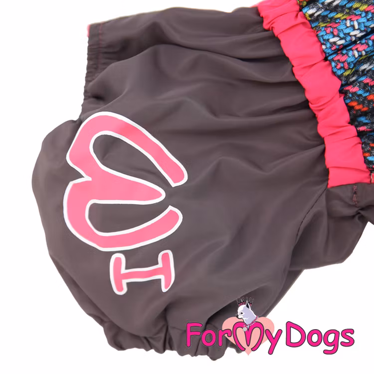Vinteroverall "Grå/rosa" Tik "For My Dogs"