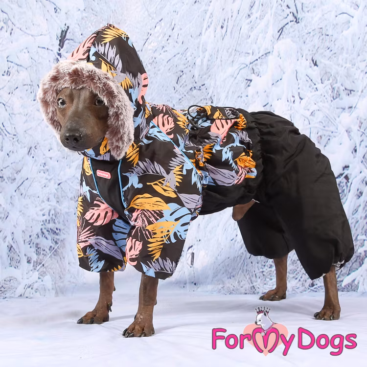 Varm Vinteroverall "Black Leaves" Hane "For My Dogs"