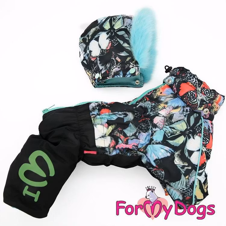 Vinteroverall "Green Butterflies Pattern" Tik "For My Dogs"