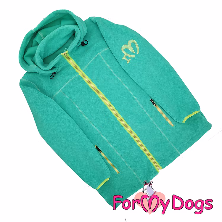 Fleecejacka med huva "Green" storlek: Large