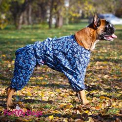 Duster "Navy Blue Flowers" Hane "For My Dogs"