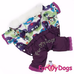 Varm Vinteroverall "Söta Monster" Tik "For My Dogs"