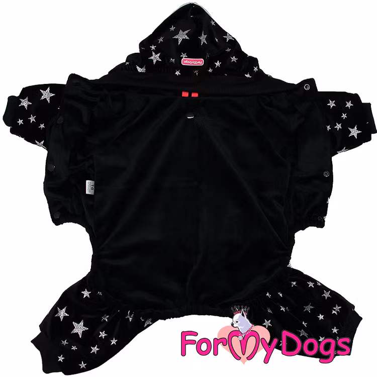 Varm Mysdress pyjamas overall "Svart Stjärna" UNISEX "For My Dogs"