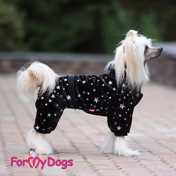 Varm Mysdress pyjamas overall "Svart Stjärna" UNISEX "For My Dogs"