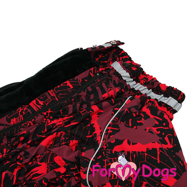 Vinteroverall "Röd Abstrakt" Tik "For My Dogs"