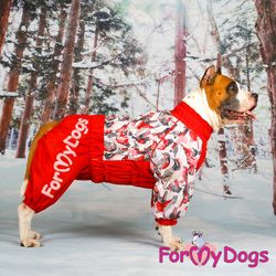 Varm Vinteroverall "Röd fågel" Tik " For My Dogs"