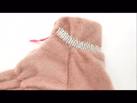 Overall fluffig plysh "Rosa strass" Tik "For My Dogs"