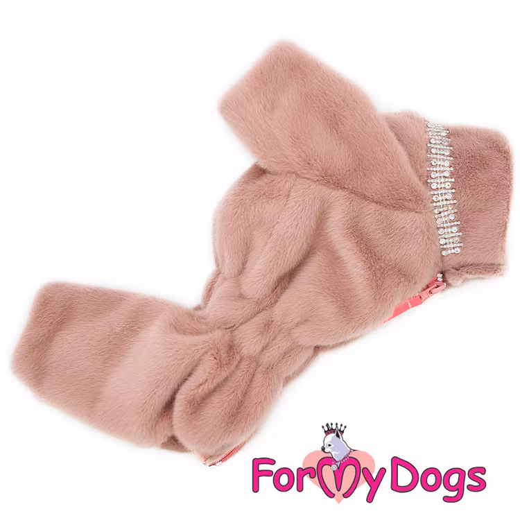 Overall fluffig plysh "Rosa strass" Tik "For My Dogs"