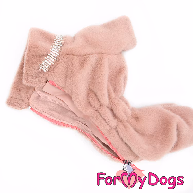 Overall fluffig plysh "Rosa strass" Tik "For My Dogs"
