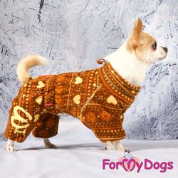 Fleeceoverall "Brun allmoge" Hane "For My Dogs"