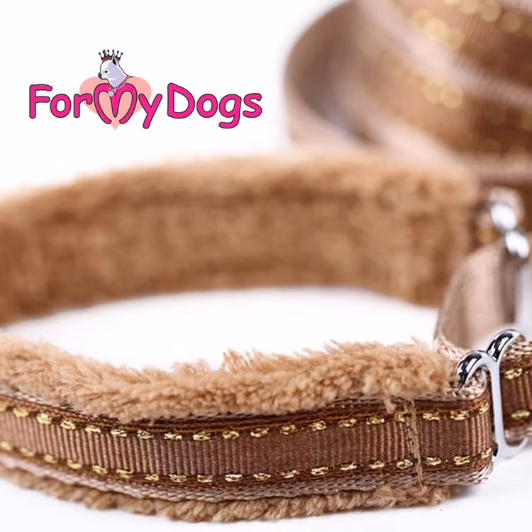Collar & Leash, Halsband & Koppel i ett "Koppar Beige" Unisex "For My Dogs"