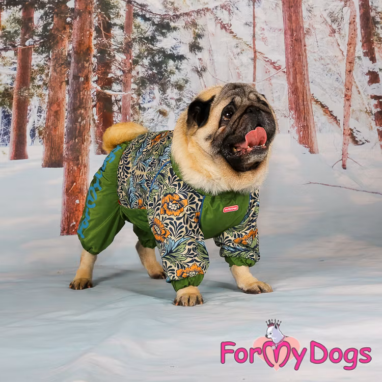Varm Vinteroverall "Grön Jungel" Hane " For My Dogs"
