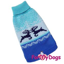 Stickad Tröja "Blue Reindeer" unisex "For My Dogs"