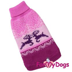 Stickad Tröja "Pink Reindeer" unisex "For My Dogs"