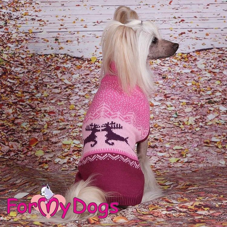 Stickad Tröja "Pink Reindeer" unisex "For My Dogs"