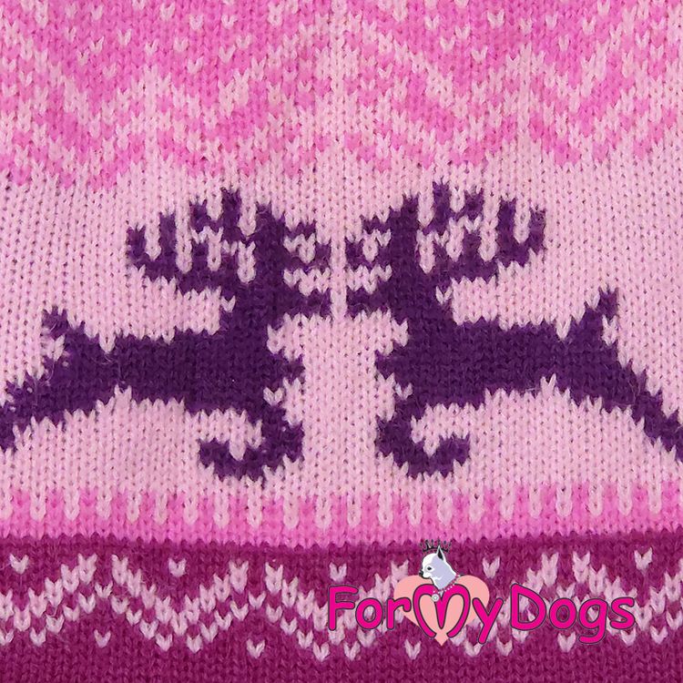 Stickad Tröja "Pink Reindeer" unisex "For My Dogs"