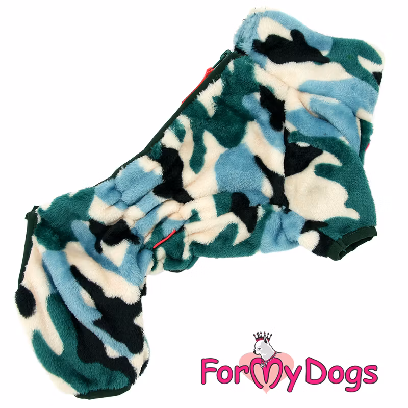 Varm Plysh/Fleece Overall "Green Camo" hane "For My Dogs"
