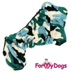 Varm Plysh/Fleece Overall "Green Camo" hane "For My Dogs"