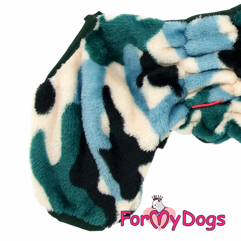 Varm Plysh/Fleece Overall "Green Camo" hane "For My Dogs"