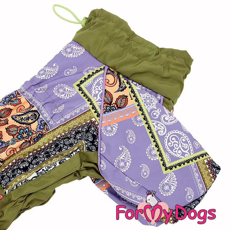 Regnoverall "Green Patchwork" Tik "For My Dogs"