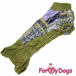 Regnoverall "Green Patchwork" Tik "For My Dogs"