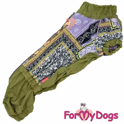 Regnoverall "Green Patchwork" Tik "For My Dogs"