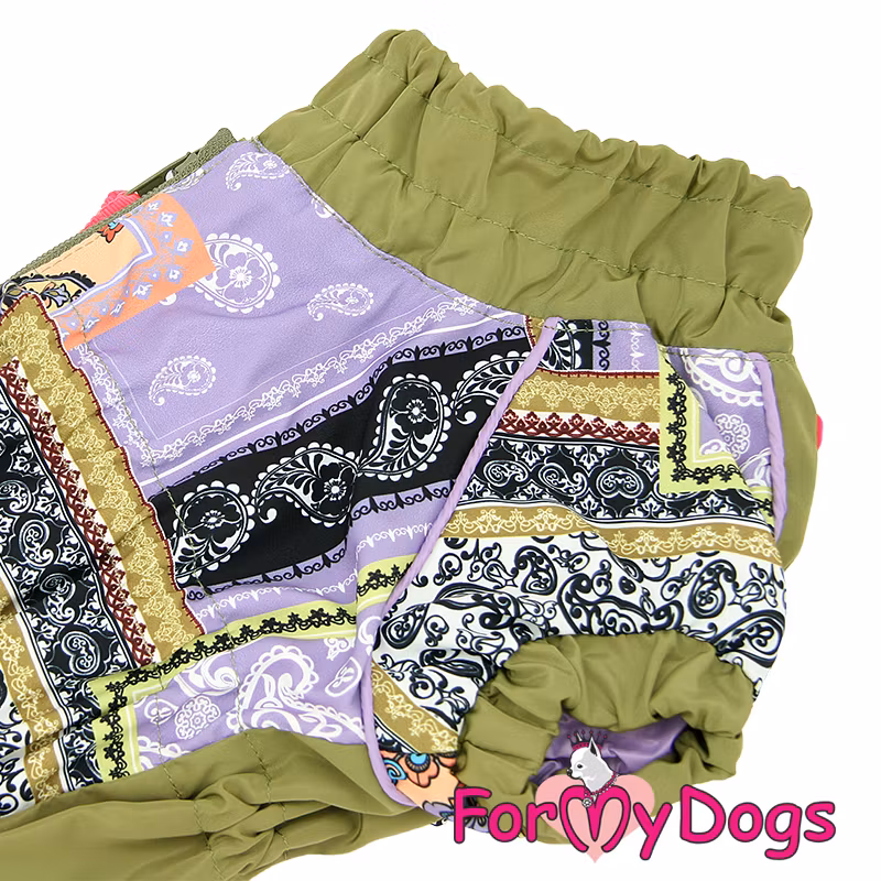 Regnoverall "Green Patchwork" Tik "For My Dogs"