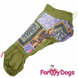 Regnoverall "Green Patchwork" Tik "For My Dogs"