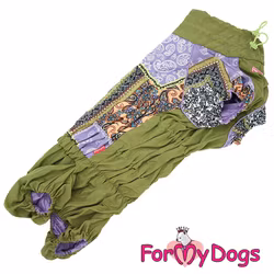 Regnoverall "Green Patchwork" Tik "For My Dogs"