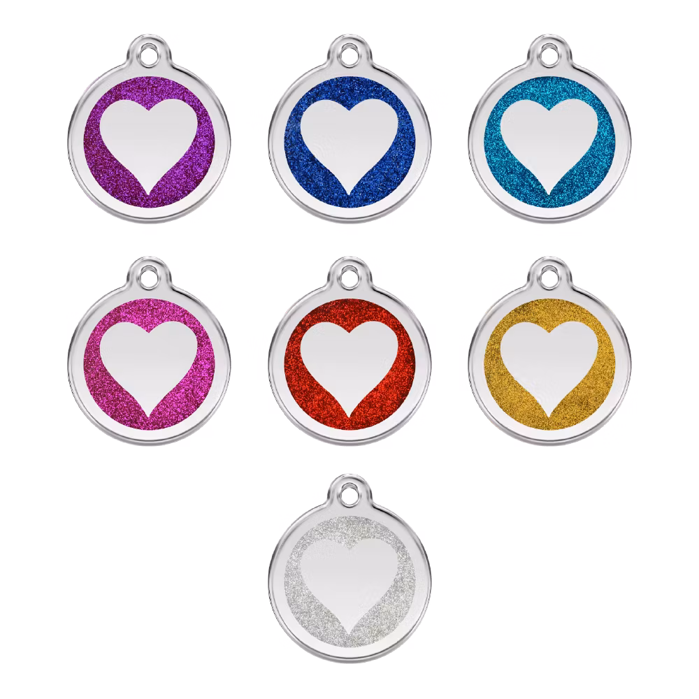 Dog Tag/Id-Bricka Hjärta Glitter