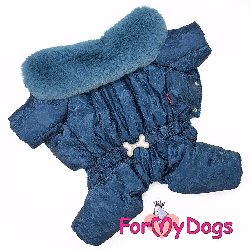 Varm Vinteroverall "Blå Flashig" Hane "For My Dogs"