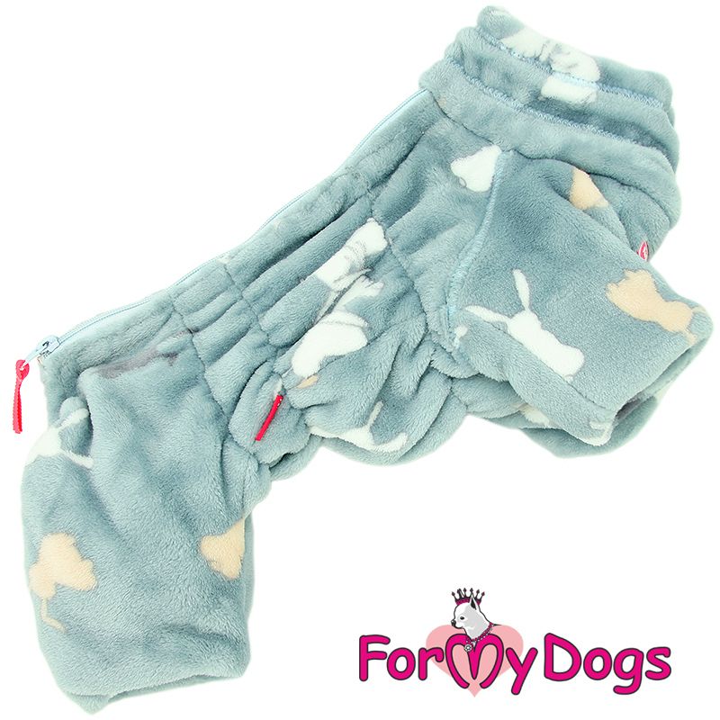 Fleeceoverall "Puderblå bunny Plysh" Hane "For My Dogs"