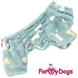 Fleeceoverall "Puderblå bunny Plysh" Hane "For My Dogs"