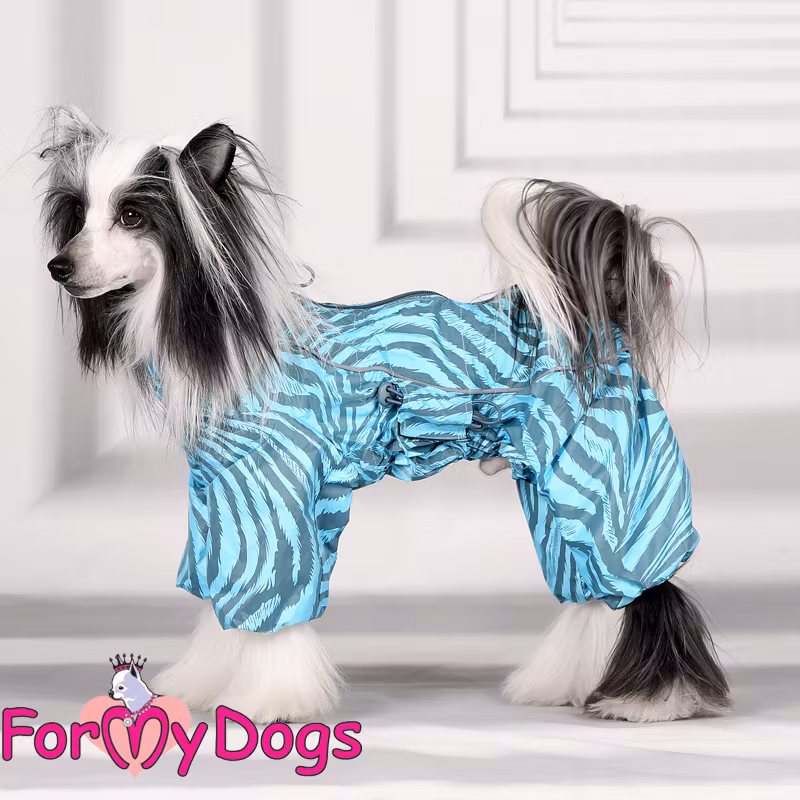 Regnoverall "Blue Striped" Hane "For My Dogs"