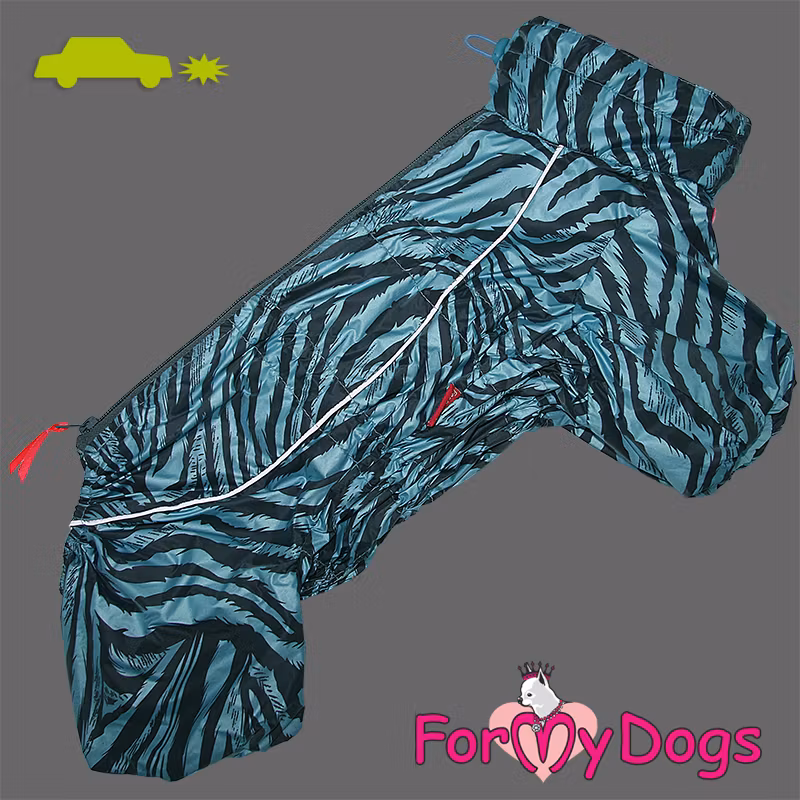 Regnoverall "Blue Striped" Hane "For My Dogs"